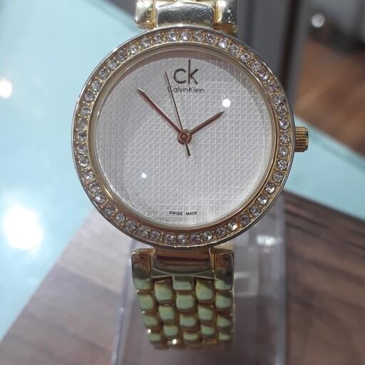 ساعت زنانه CK زیبا طرح ساده دورنگین کلوین کلاین  Calvin Klein